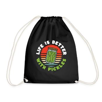 Life Is Better With Pickles - Turnbeutel - Schwarz - Vorne