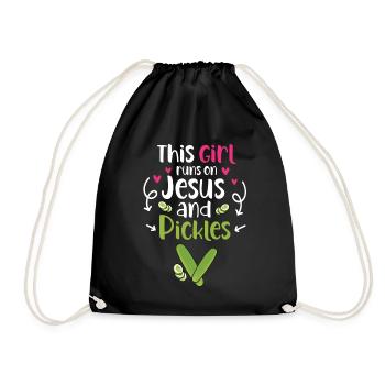 Cette fille court sur Jésus et les cornichons - Sac de sport léger - noir - Devant