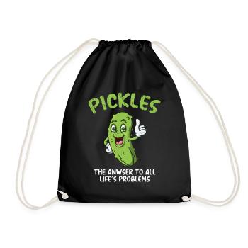 Pickles The Anwser To All Lifes Problems - Turnbeutel - Schwarz - Vorne