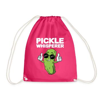 Pickle Whisperer - Drawstring Bag - fuchsia - Front
