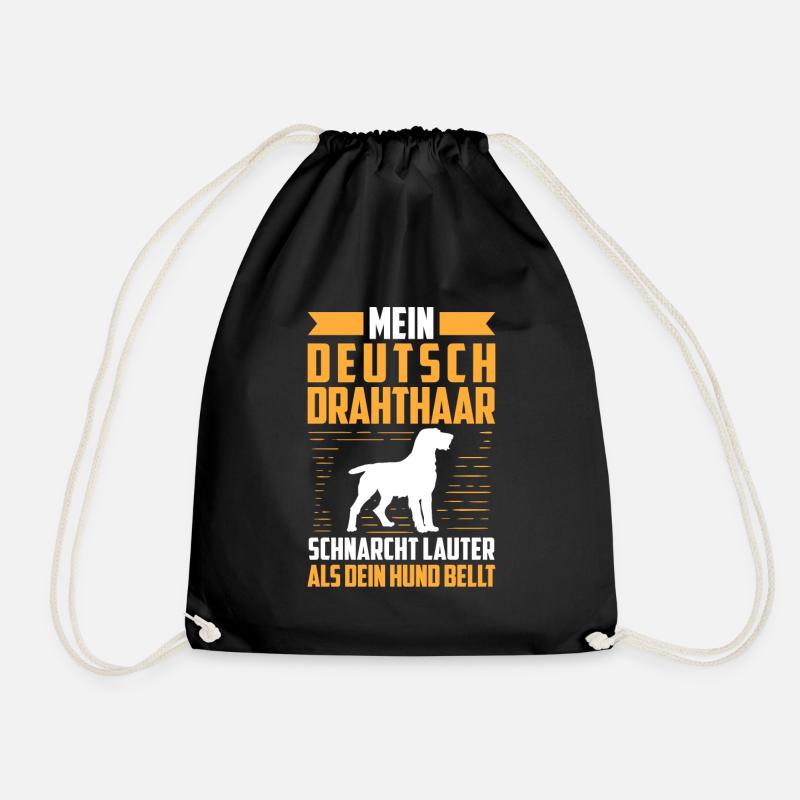Deutsch Drahthaar schnarcht lauter Jagdhund - Turnbeutel - Schwarz