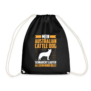 Australian Cattle Dog schnarcht laut Treibhund - Turnbeutel - Schwarz - Vorne