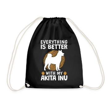 Tout va mieux avec Akita Inu Spitz japonais - Sac de sport léger - noir - Devant