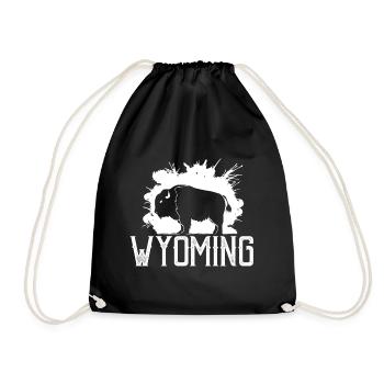 Buffalo Wyoming Nature Randonnée Montagne Souvenir - Sac de sport léger - noir - Devant
