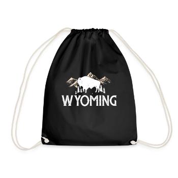 Wyoming Buffalo Randonnes Mountain Nature Souvenir - Sac de sport léger - noir - Devant