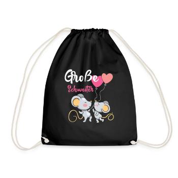 Big Sister 2023 Mouse Balloon Baby Party - Sac de sport léger - noir - Devant