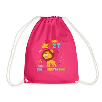 I am now a kindergarten child Leo - Drawstring Bag - fuchsia - Front