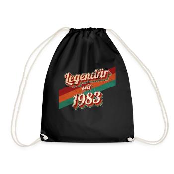 1983 Jahrgang Geburtstag Mann Frauen 1983 geboren - Turnbeutel - Schwarz - Vorne