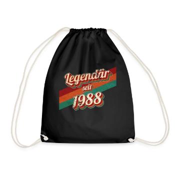 1988 Jahrgang Geburtstag Mann Frauen 1988 geboren - Turnbeutel - Schwarz - Vorne