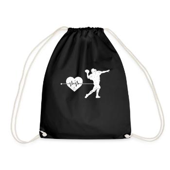 Football Rugby Heartbeat - Drawstring Bag - black - Front