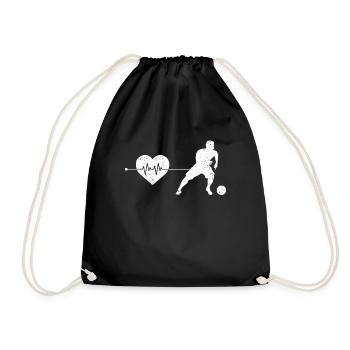 Battement de cœur du football - Sac de sport léger - noir - Devant