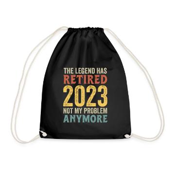 Funny Retirement The Legend Has Retired 2023 - Turnbeutel - Schwarz - Vorne