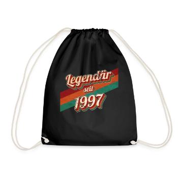 1997 Jahrgang Geburtstag Mann Frauen 1997 geboren - Turnbeutel - Schwarz - Vorne