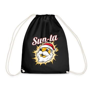 Sun-ta Sun Dressed As Santa For Christmas - Drawstring Bag - black - Front