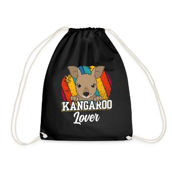 Kangaroo lover Australia Kangaroo animal - Drawstring Bag - black - Front