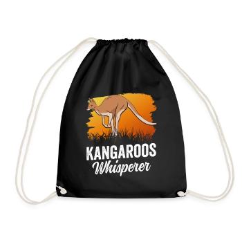 Kangaroo Whisperer Kangaroo Kangaroo Animal - Drawstring Bag - black - Front