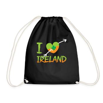 I love Ireland St. Patrick's Day Irish Irish - Drawstring Bag - black - Front
