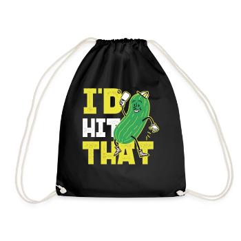 Pickleball Pickle I'd Hit That - Drawstring Bag - black - Front