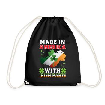Fabriqué en Amérique avec des pièces irlandaises - Sac de sport léger - noir - Devant