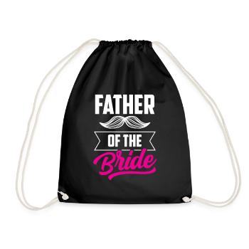 Father of the bride wedding brides marry party - Drawstring Bag - black - Front