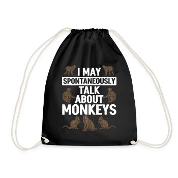 Je peux spontanément parler de Singes - Orang-outan - Sac de sport léger - noir - Devant