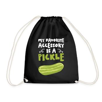 My Favorite Accessory Is A Pickle - Turnbeutel - Schwarz - Vorne