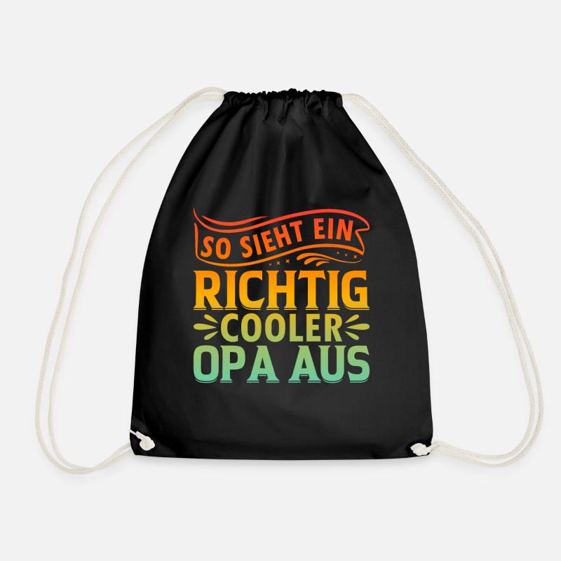 So Sieht Ein Richtig Cooler Opa Aus - Cooler Opa - Turnbeutel - Schwarz
