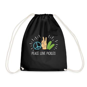 Peace Love Pickles - Turnbeutel - Schwarz - Vorne