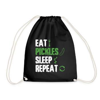 Eat Pickles Sleep Repeat - Turnbeutel - Schwarz - Vorne