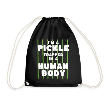 Im A Pickle Trapped In A Human Body - Drawstring Bag - black - Front