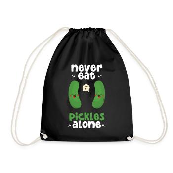 Never Eat Pickles Alone - Drawstring Bag - black - Front