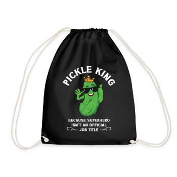 Pickle King Because Superhero Isnt an Official - Drawstring Bag - black - Front