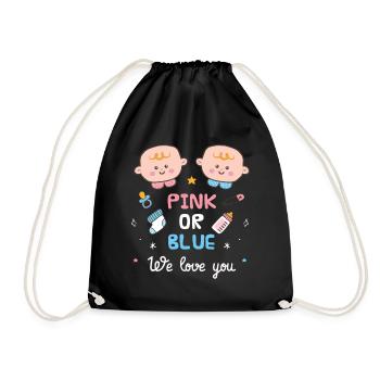 Pink Or Blue We Love You - Drawstring Bag - black - Front
