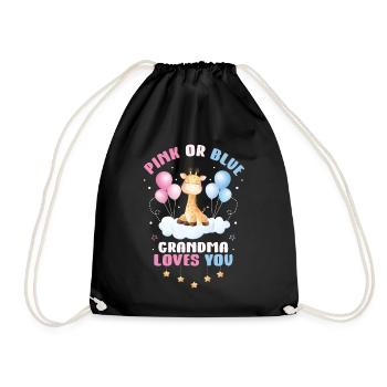 Pink Or Blue Grandma Loves You - Drawstring Bag - black - Front