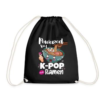 Propulsé par Kpop et Ramen - Sac de sport léger - noir - Devant