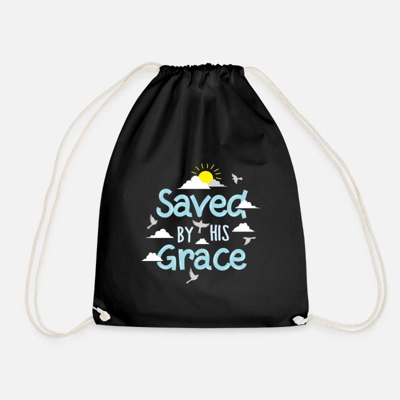 Saved By His Grace - Turnbeutel - Schwarz