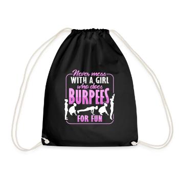 Burpees Girl Design for Aerobic Woman - Drawstring Bag - black - Front