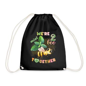 Valentine's Day, Bee Honey Bee funny saying Pun - Drawstring Bag - black - Front