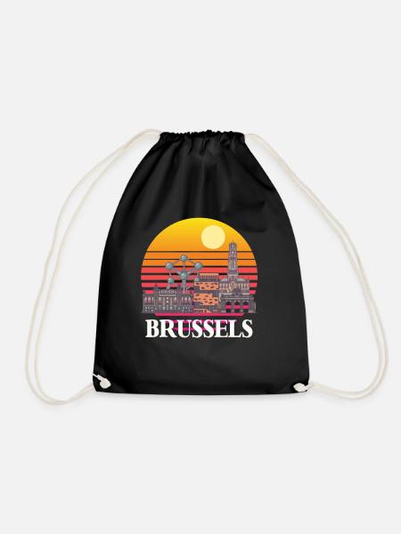 Brüssel Skyline Wissenschaft Atomkern Physik Atom - Turnbeutel - Schwarz