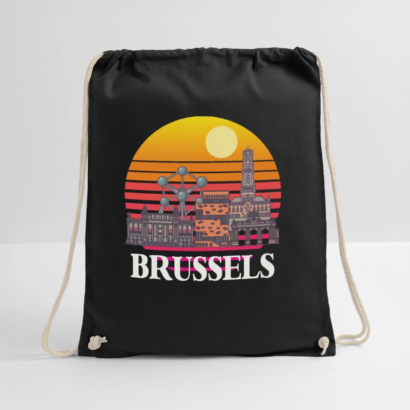 Brussels Skyline Science Atomic nucleus Physics Atom Drawstring Bag