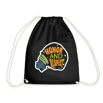Black Woman Honor and Respect Black History - Drawstring Bag - black - Front