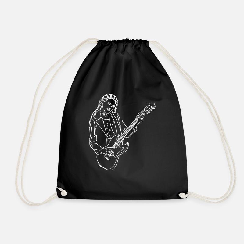 Gitarre Oneline Art - E-Gitarre Gitarre Spieler - Turnbeutel - Schwarz