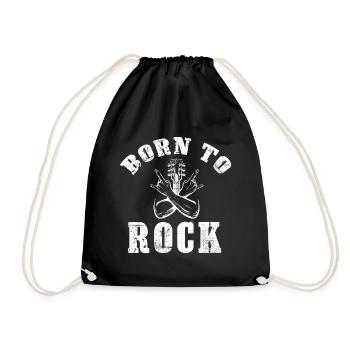 Born To Rock Metall Musik Rocking Heavy Metal Hard - Turnbeutel - Schwarz - Vorne