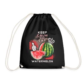 Pastèque drôle de dicton Eat-Watermelon - Sac de sport léger - noir - Devant