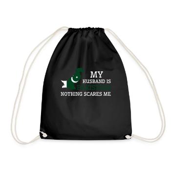 Nothing Scares Me Pakistani Husband Pakistan - Drawstring Bag - black - Front