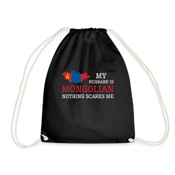 Nichts macht mir Angst Mongolischer Ehemann - Turnbeutel - Schwarz - Vorne