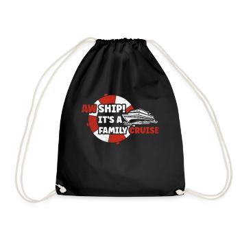 Aw Navire! C’est un voyage en famille | Croisière en famille - Sac de sport léger - noir - Devant