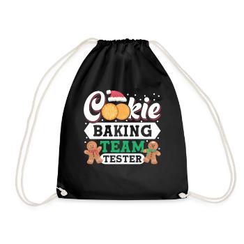 Cookie Christmas Baking Team Tester For Baker - Turnbeutel - Schwarz - Vorne