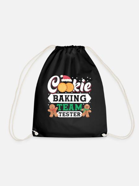Cookie Christmas Baking Team Tester For Baker - Turnbeutel - Schwarz