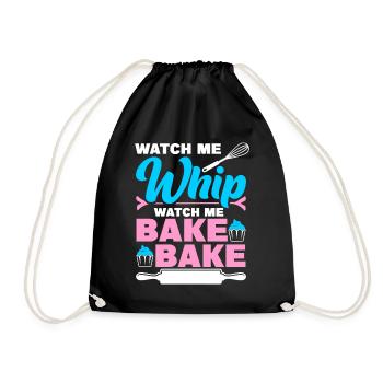 Funny Watch Me Whip For Bakers - Turnbeutel - Schwarz - Vorne